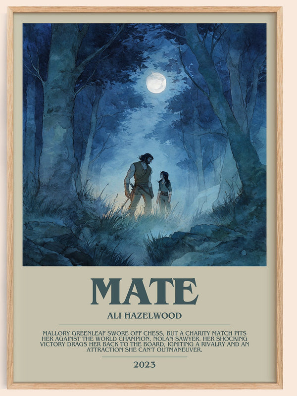 Mate bookish book poster by Ali Hazelwood – framed literary art print