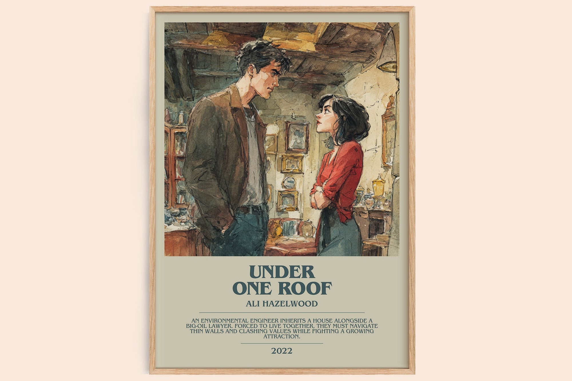 Under One Roof bookish book poster by Ali Hazelwood – framed literary art print