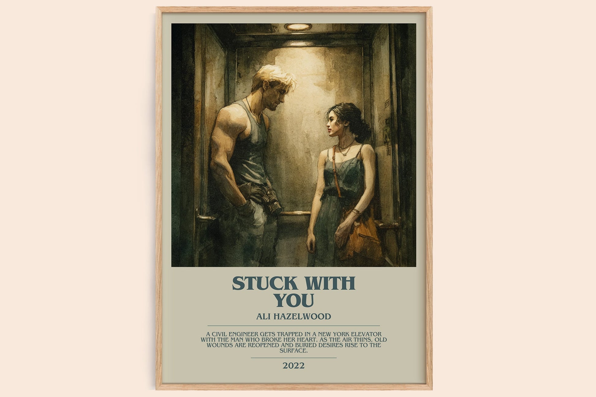 Stuck with You bookish book poster by Ali Hazelwood – framed literary art print