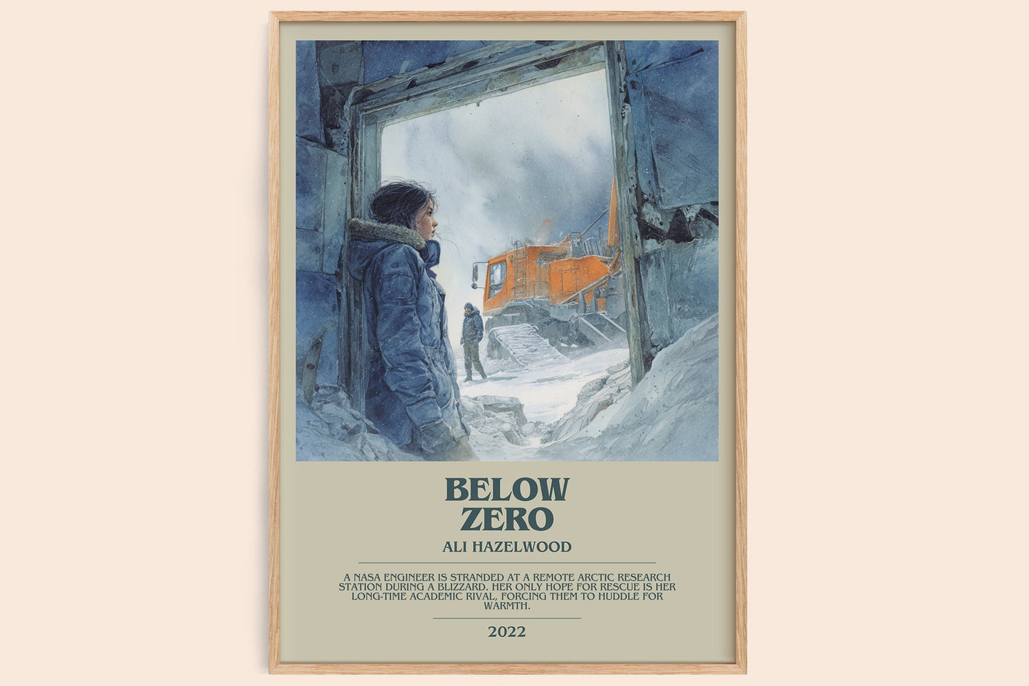 Below Zero bookish book poster by Ali Hazelwood – framed literary art print