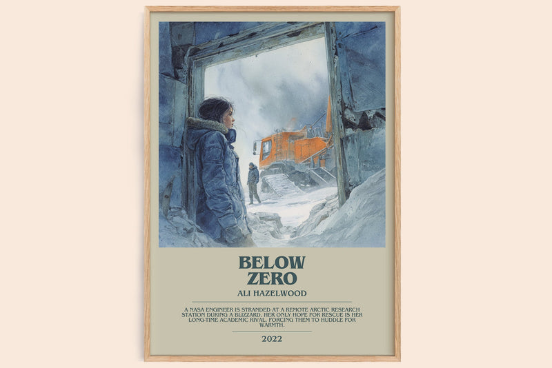 Below Zero bookish book poster by Ali Hazelwood – framed literary art print