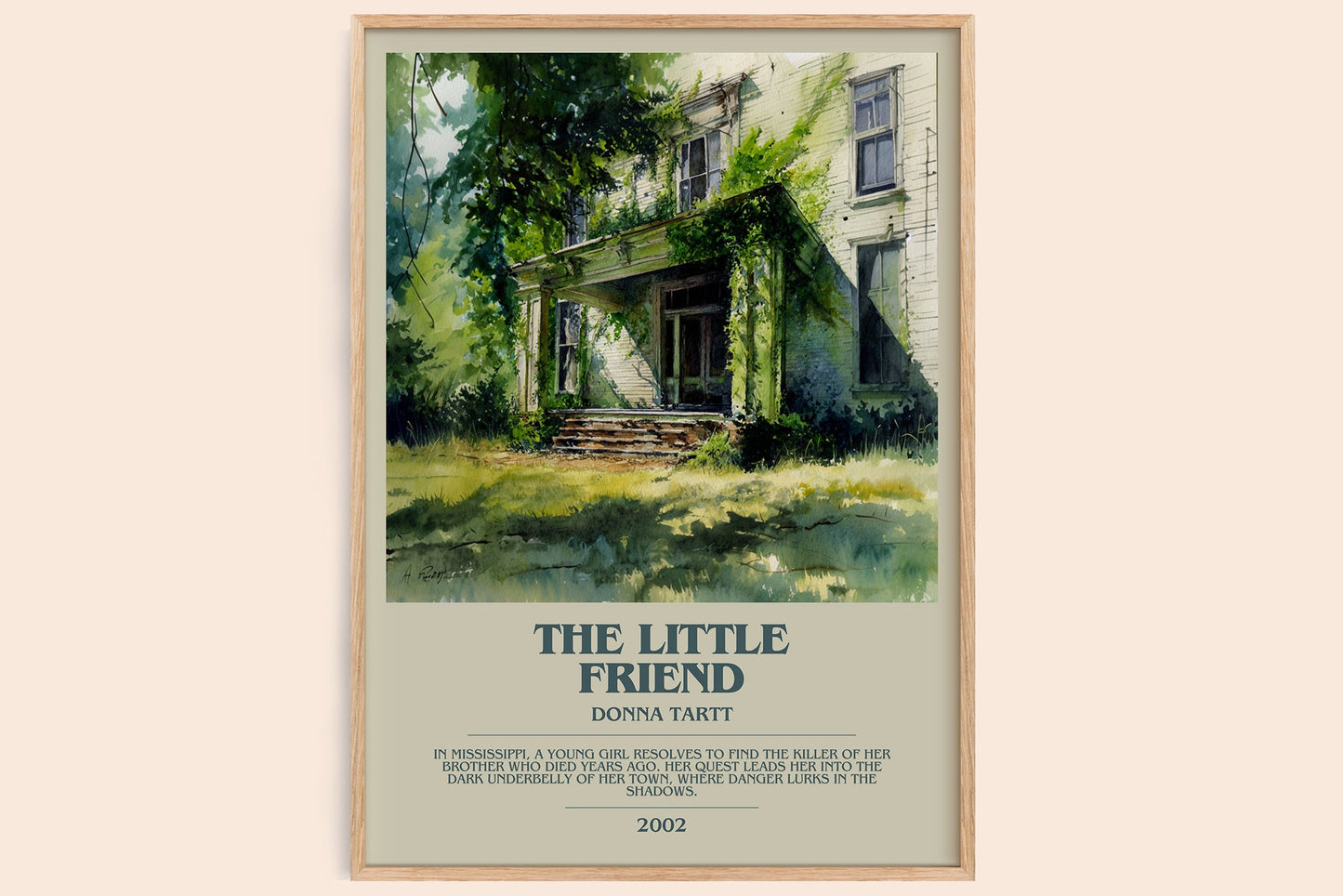 The Little Friend bookish book poster by Donna Tartt – framed literary art print
