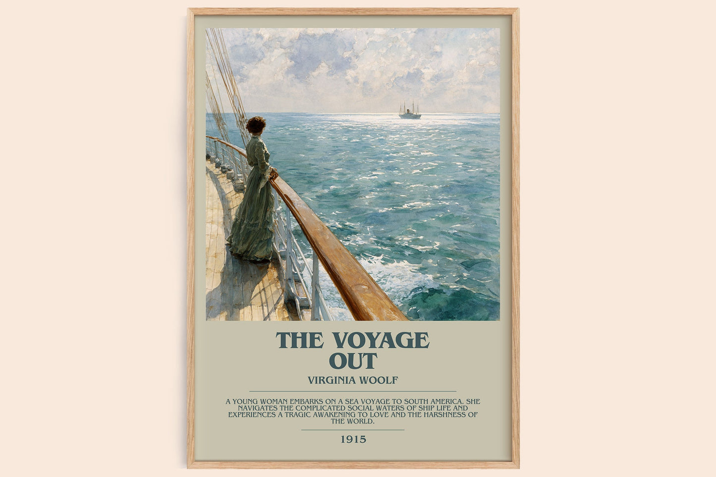 The Voyage Out bookish book poster by Virginia Woolf – framed literary art print