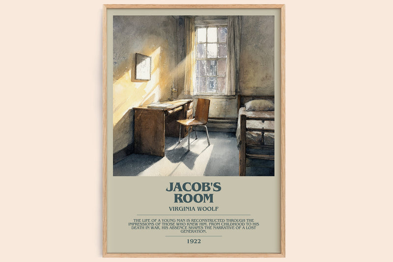 Jacob's Room bookish book poster by Virginia Woolf – framed literary art print