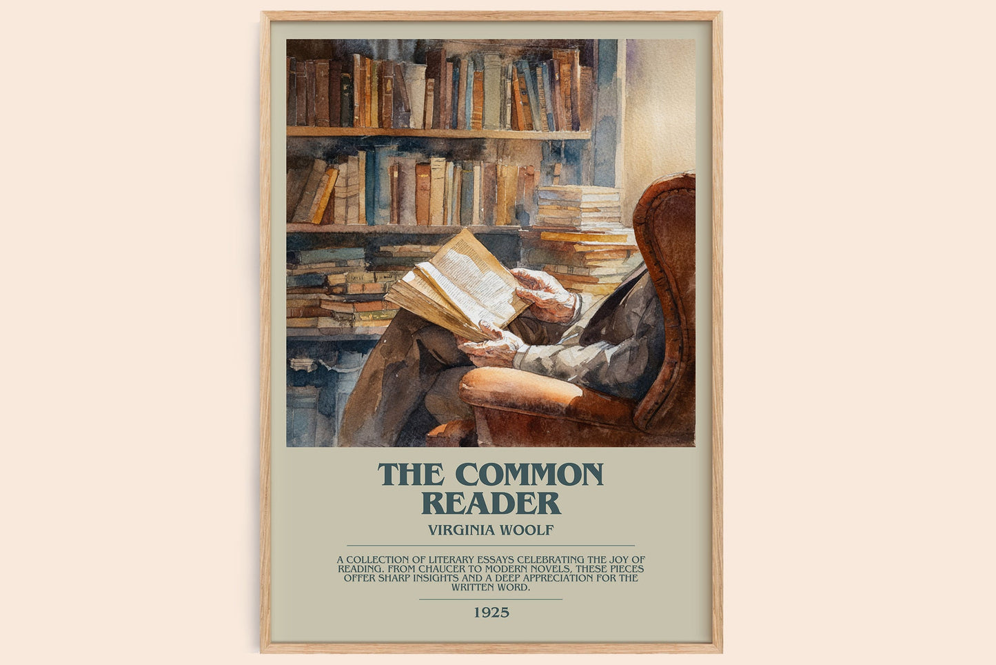 The Common Reader bookish book poster by Virginia Woolf – framed literary art print