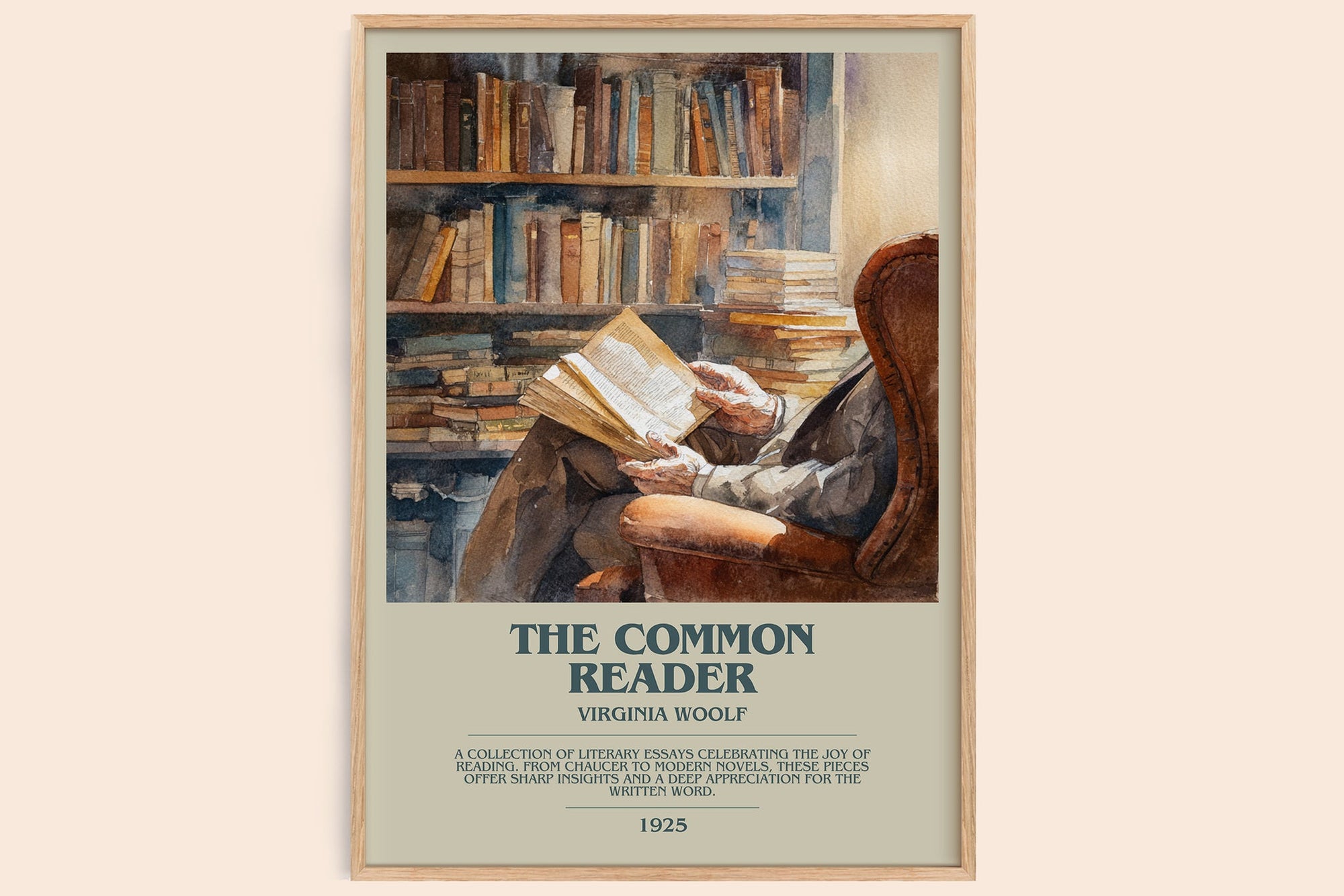 The Common Reader bookish book poster by Virginia Woolf – framed literary art print