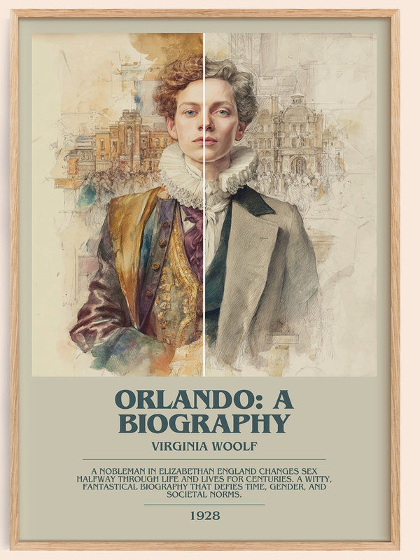 Orlando: A Biography bookish book poster by Virginia Woolf – framed literary art print