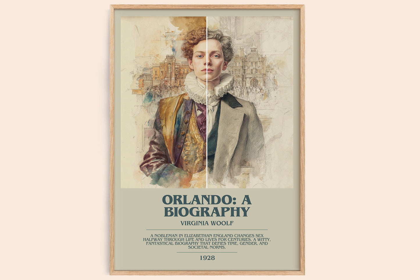 Orlando: A Biography bookish book poster by Virginia Woolf – framed literary art print