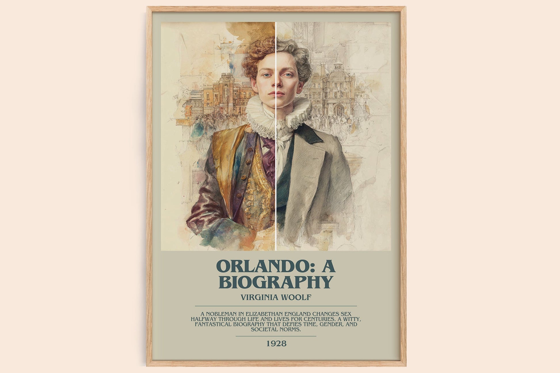 Orlando: A Biography bookish book poster by Virginia Woolf – framed literary art print