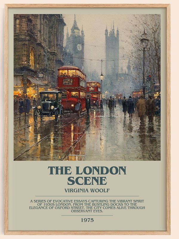 The London Scene bookish book poster by Virginia Woolf – framed literary art print