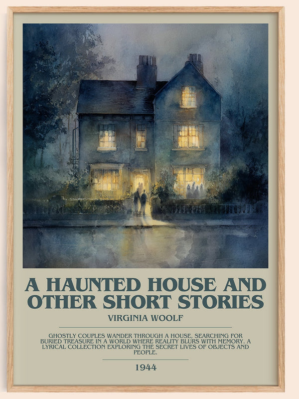 A Haunted House: And Other Short Stories bookish book poster by Virginia Woolf – framed literary art print