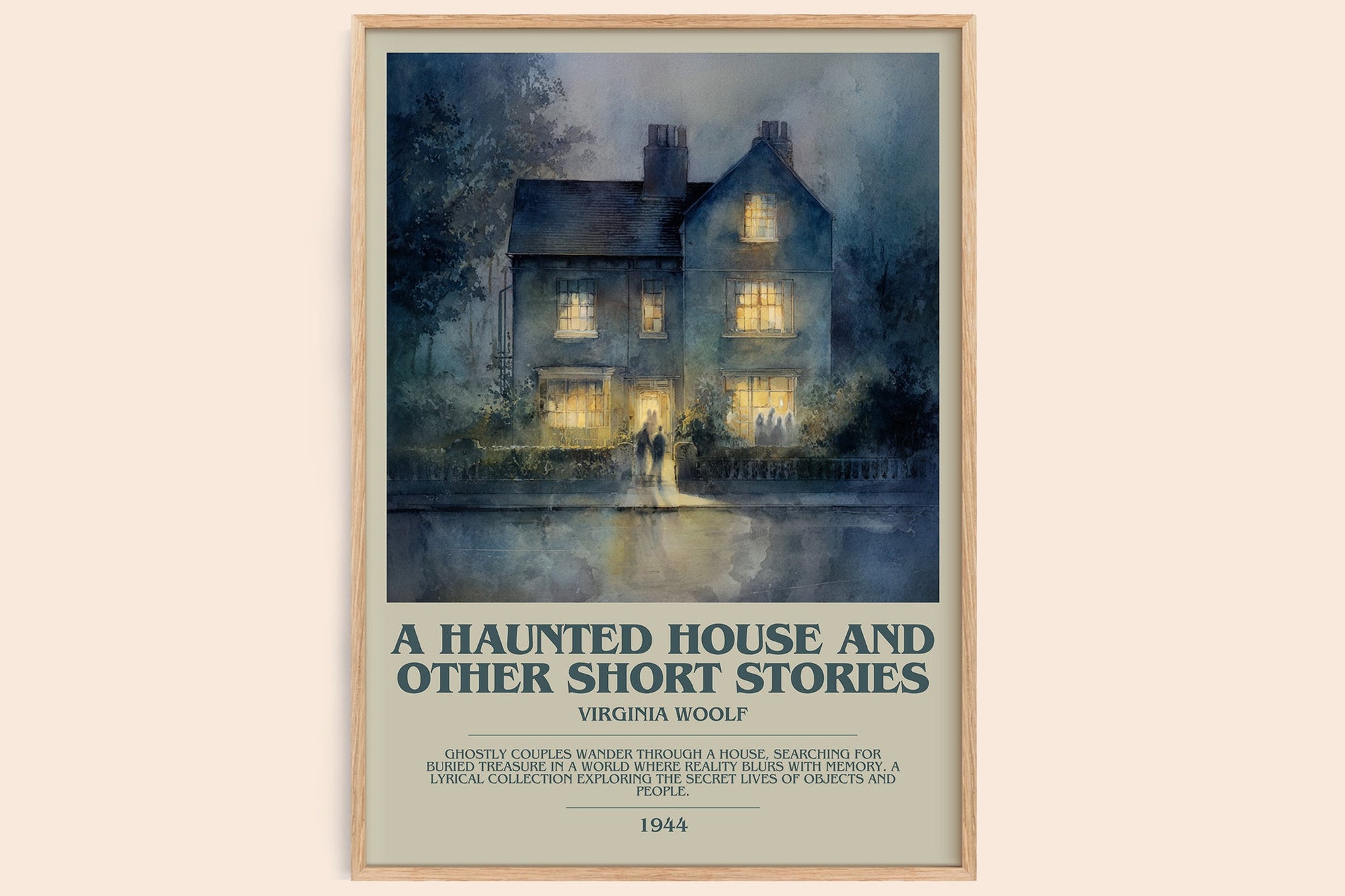 A Haunted House: And Other Short Stories bookish book poster by Virginia Woolf – framed literary art print
