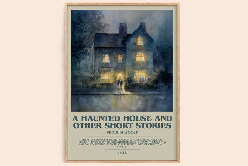 A Haunted House: And Other Short Stories bookish book poster by Virginia Woolf – framed literary art print