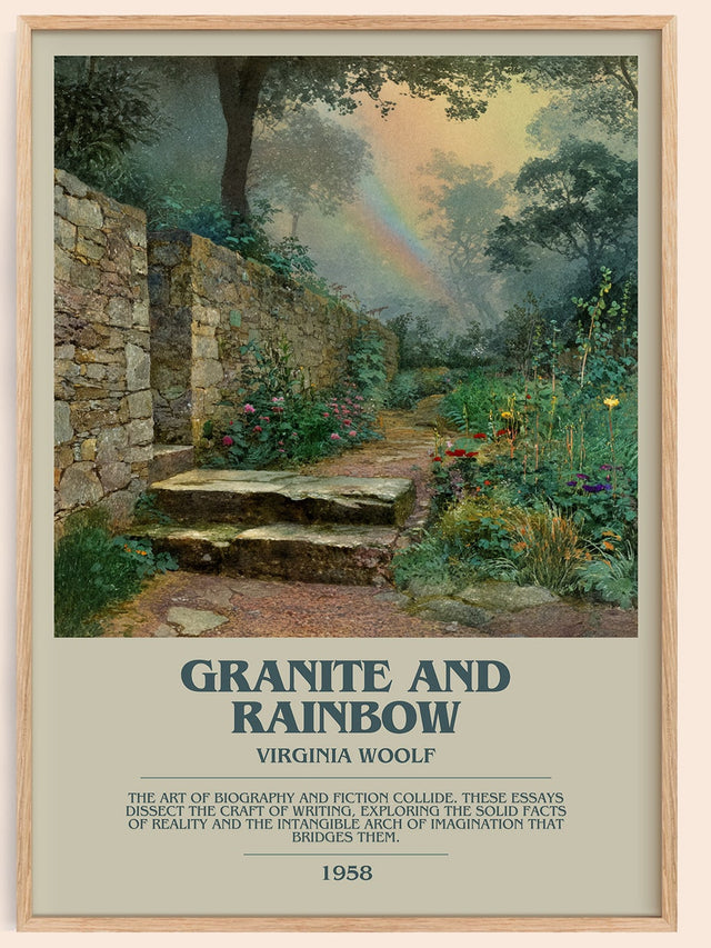 Granite and Rainbow Bookish Wall Art by Virginia Woolf