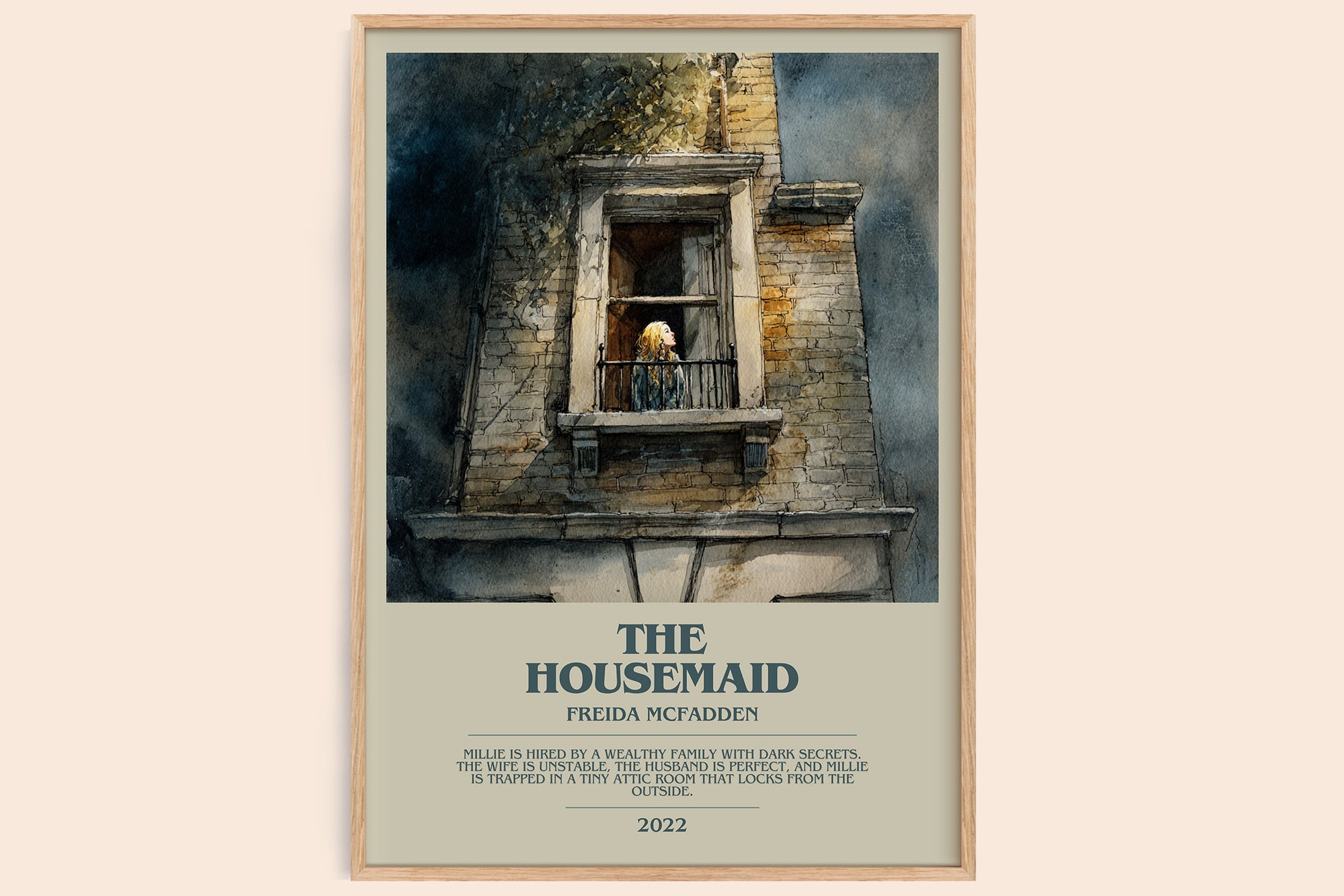 The Housemaid bookish book poster by Freida Mcfadden – framed literary art print