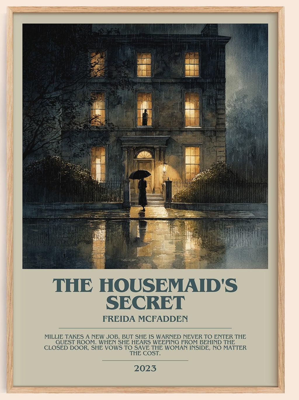 The Housemaid's Secret bookish book poster by Freida McFadden – framed literary art print