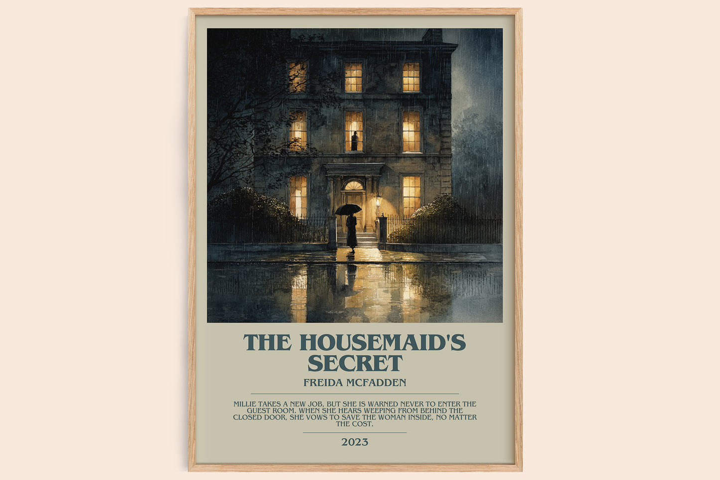 The Housemaid's Secret bookish book poster by Freida McFadden – framed literary art print