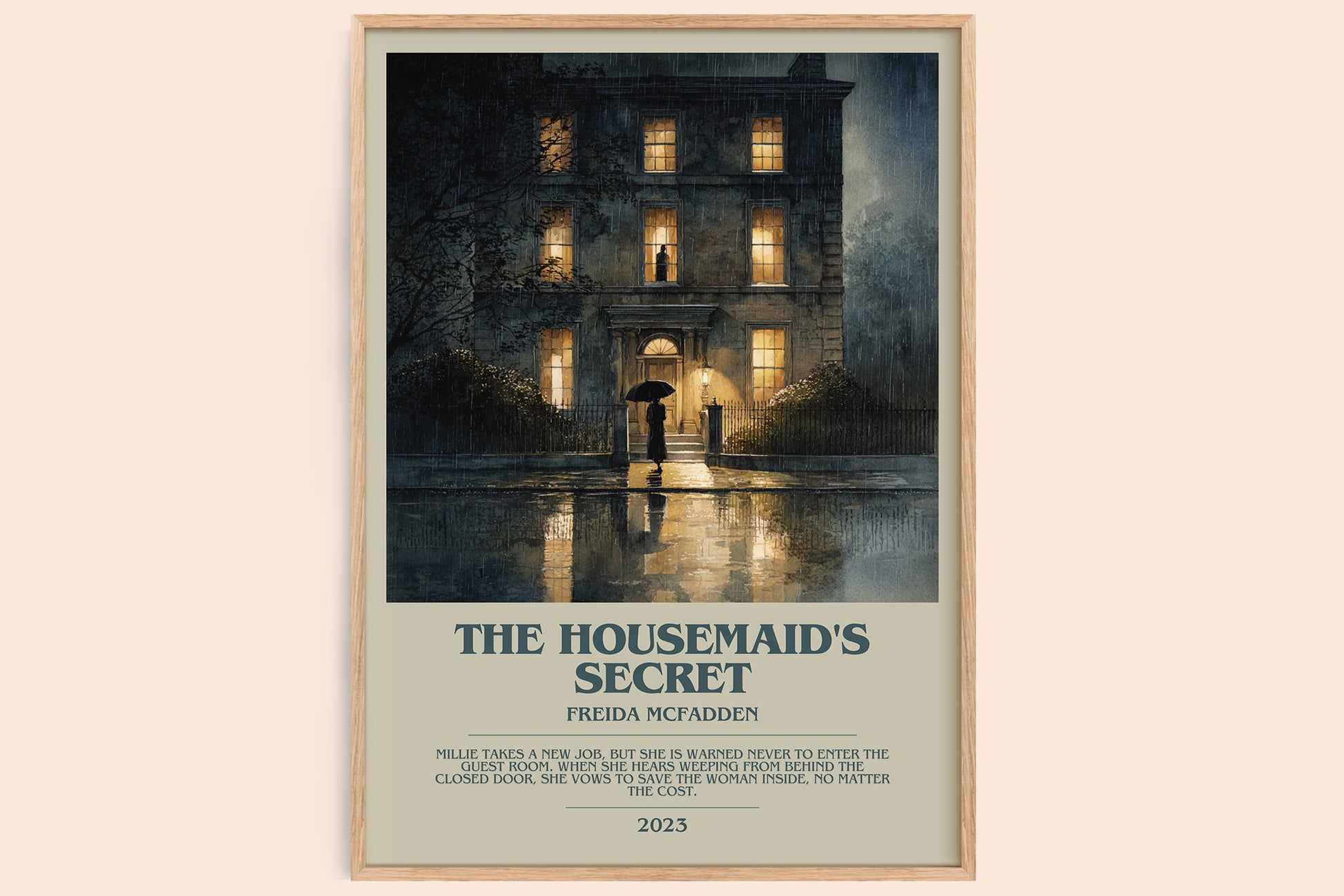 The Housemaid's Secret bookish book poster by Freida McFadden – framed literary art print