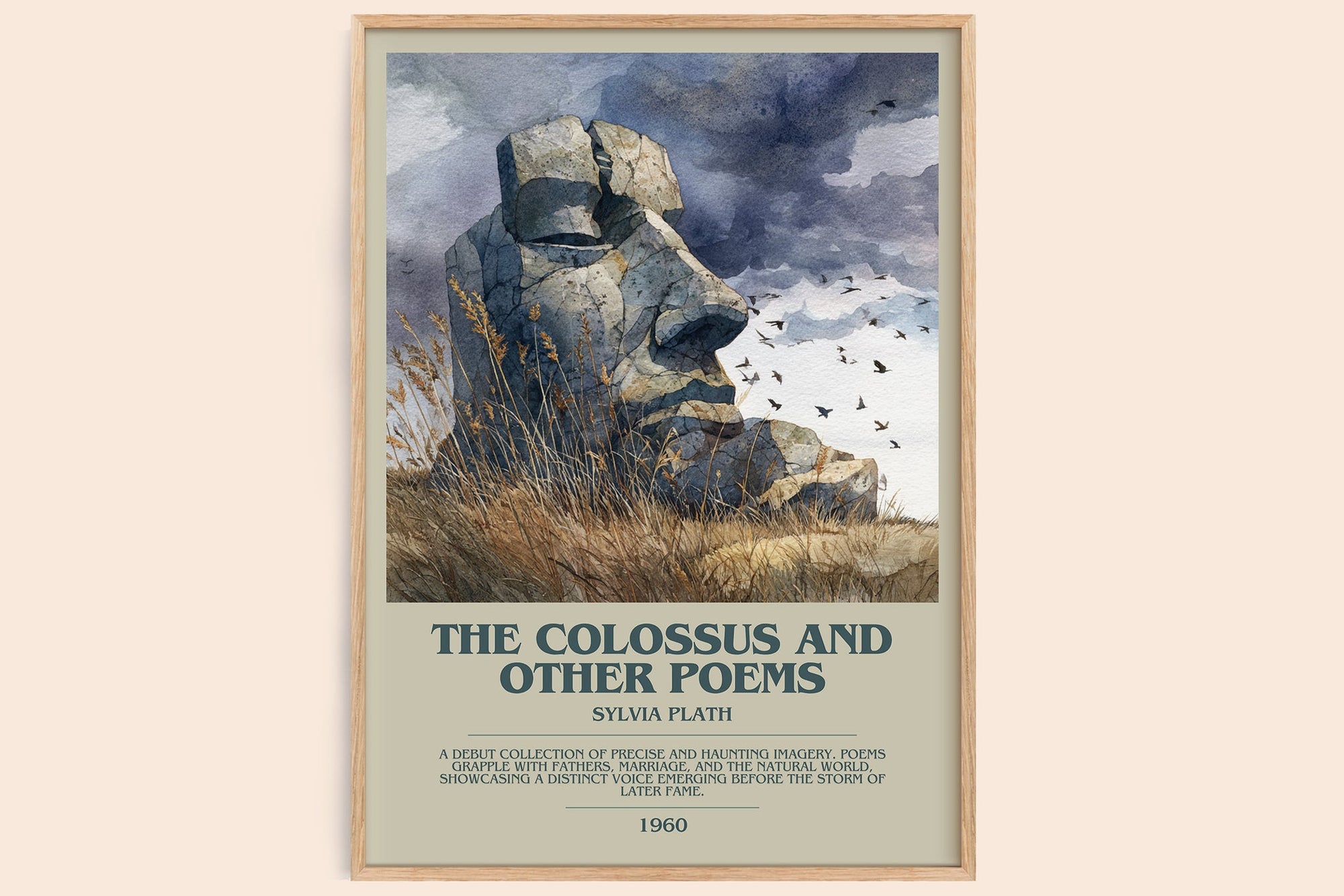 The Colossus: and Other Poems bookish book poster by Sylvia Plath – framed literary art print