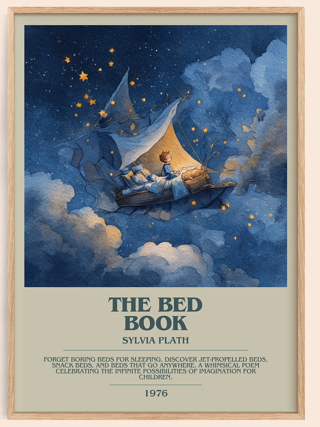The Bed Book Bookish Wall Art by Sylvia Plath