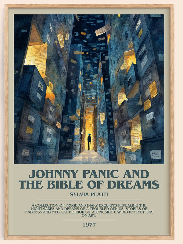 Johnny Panic And The Bible Of Dreams bookish book poster by Sylvia Plath – framed literary art print