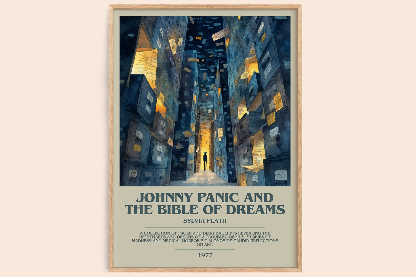 Johnny Panic And The Bible Of Dreams bookish book poster by Sylvia Plath – framed literary art print
