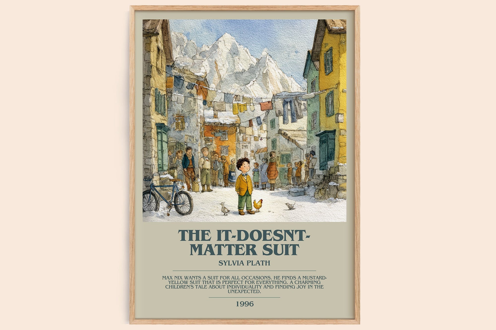The It-Doesn't-Matter Suit bookish book poster by Sylvia Plath – framed literary art print