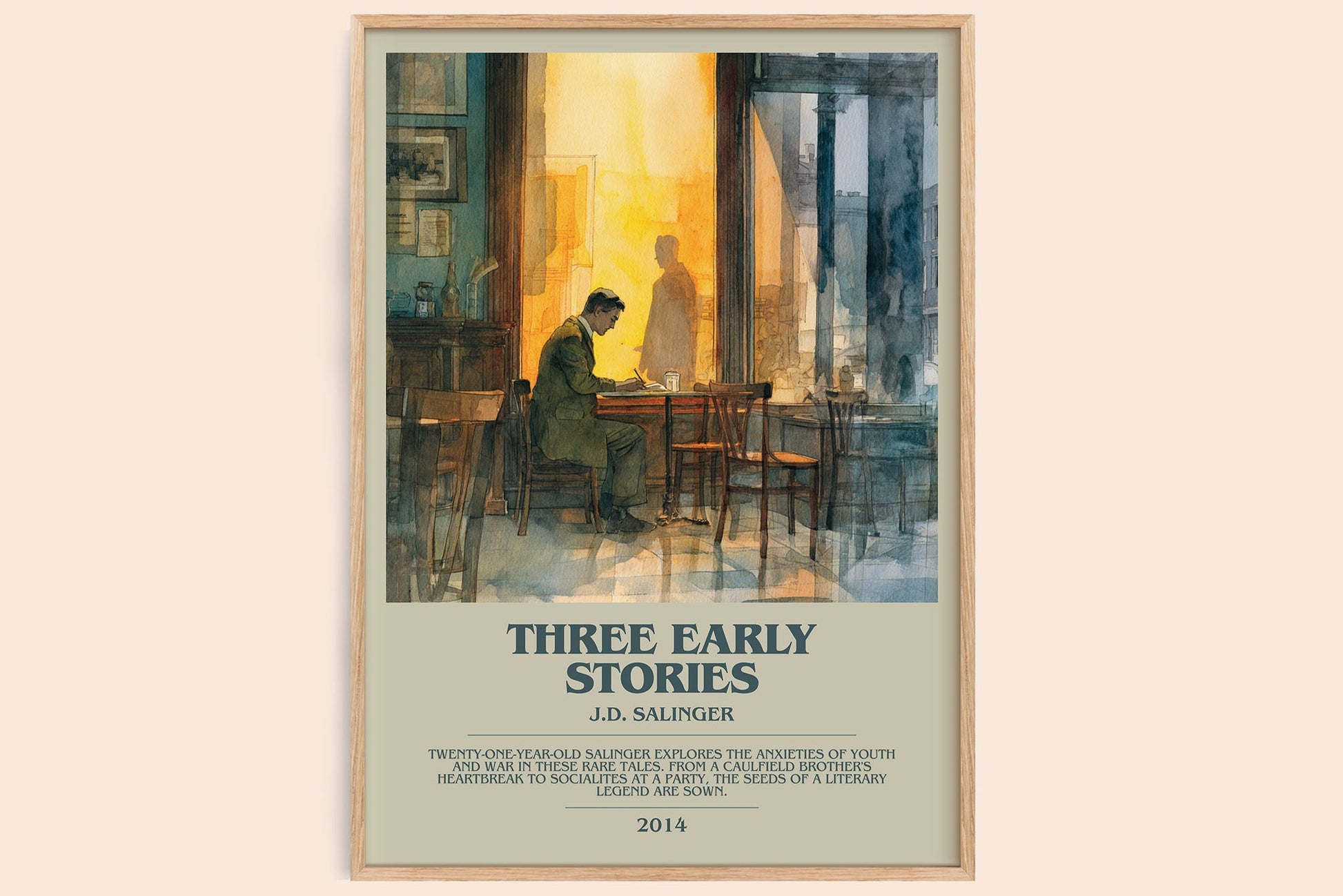 Three Early Stories bookish book poster by J. D. Salinger – framed literary art print