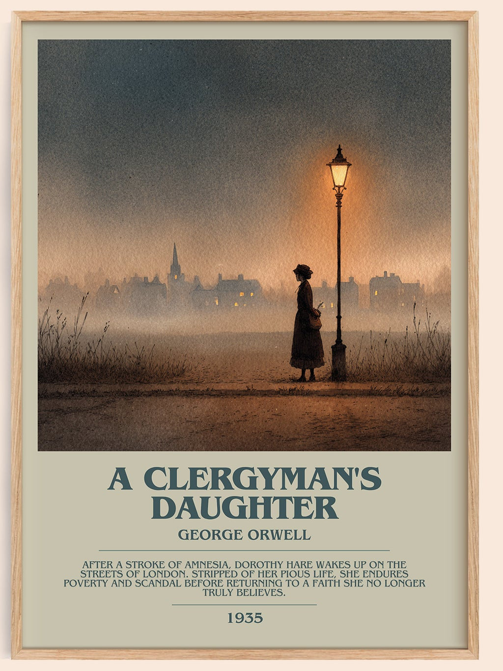 A Clergyman's Daughter bookish book poster by George Orwell – framed literary art print