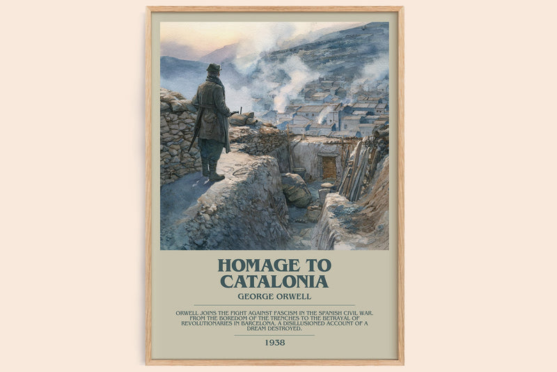 Homage to Catalonia bookish book poster by George Orwell – framed literary art print