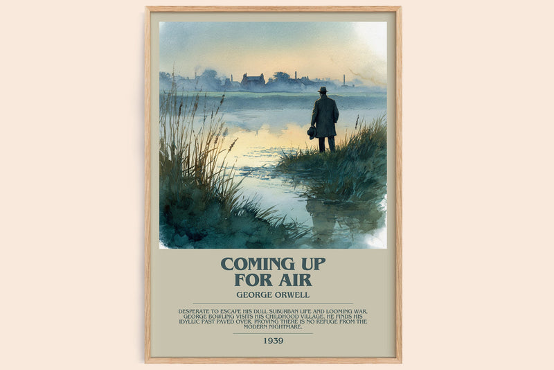 Coming Up for Air bookish book poster by George Orwell – framed literary art print