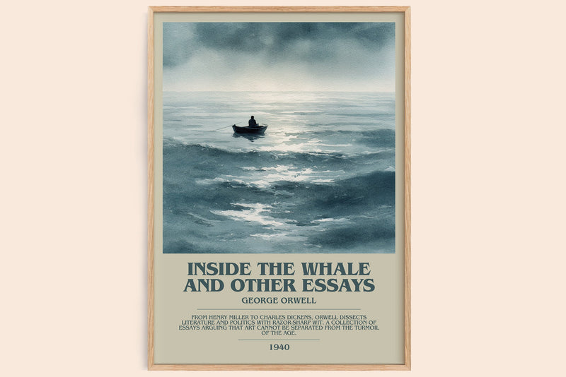 Inside the Whale and Other Essays bookish book poster by George Orwell – framed literary art print