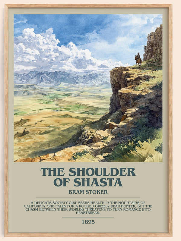 The Shoulder of Shasta bookish book poster by Bram Stoker – framed literary art print