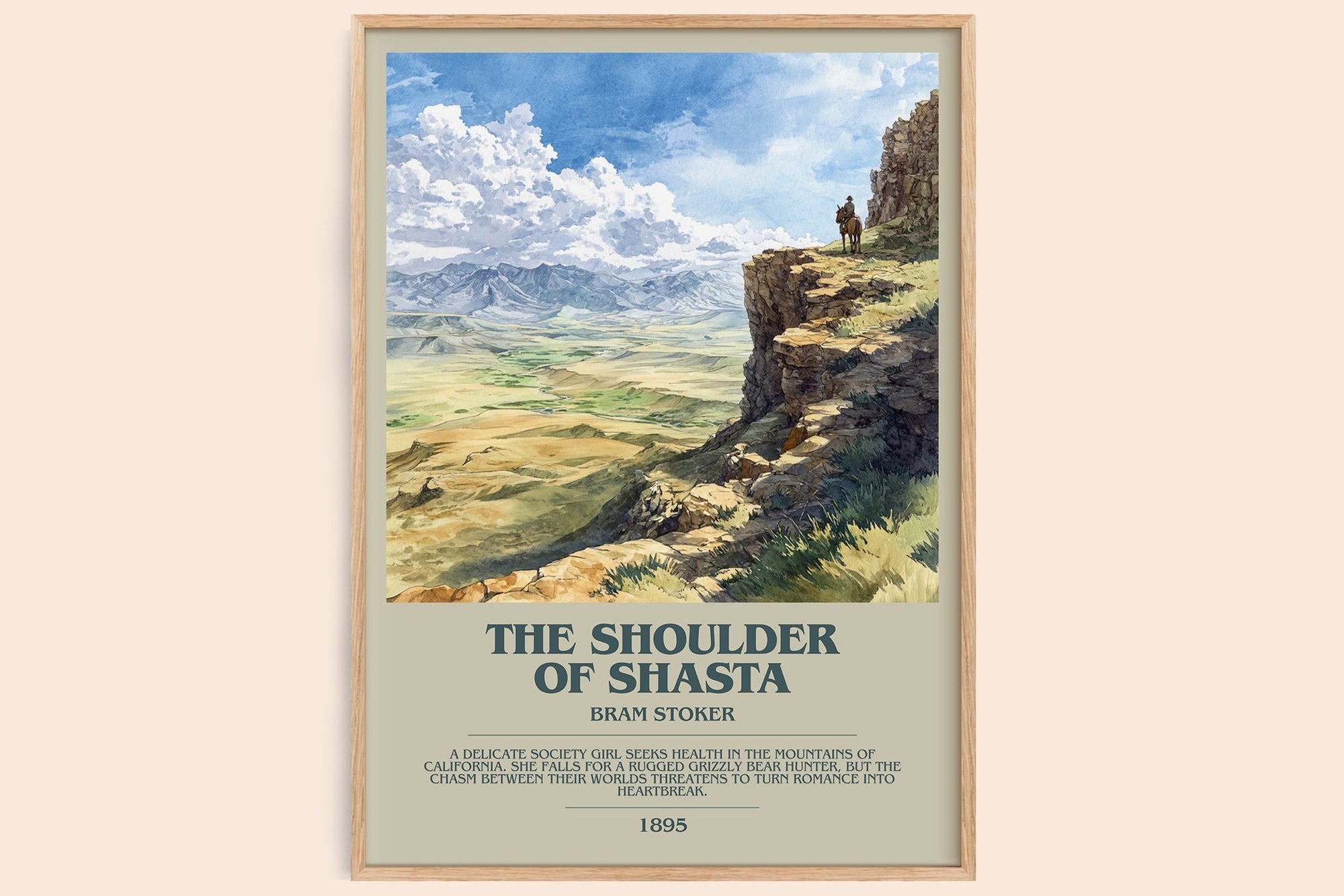 The Shoulder of Shasta bookish book poster by Bram Stoker – framed literary art print