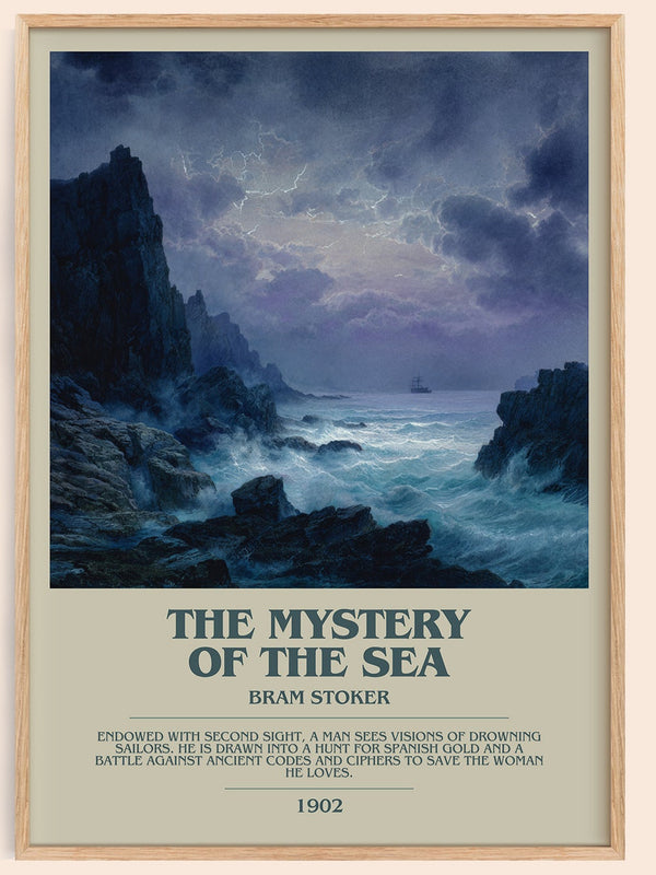 The Mystery Of The Sea bookish book poster by Bram Stoker – framed literary art print