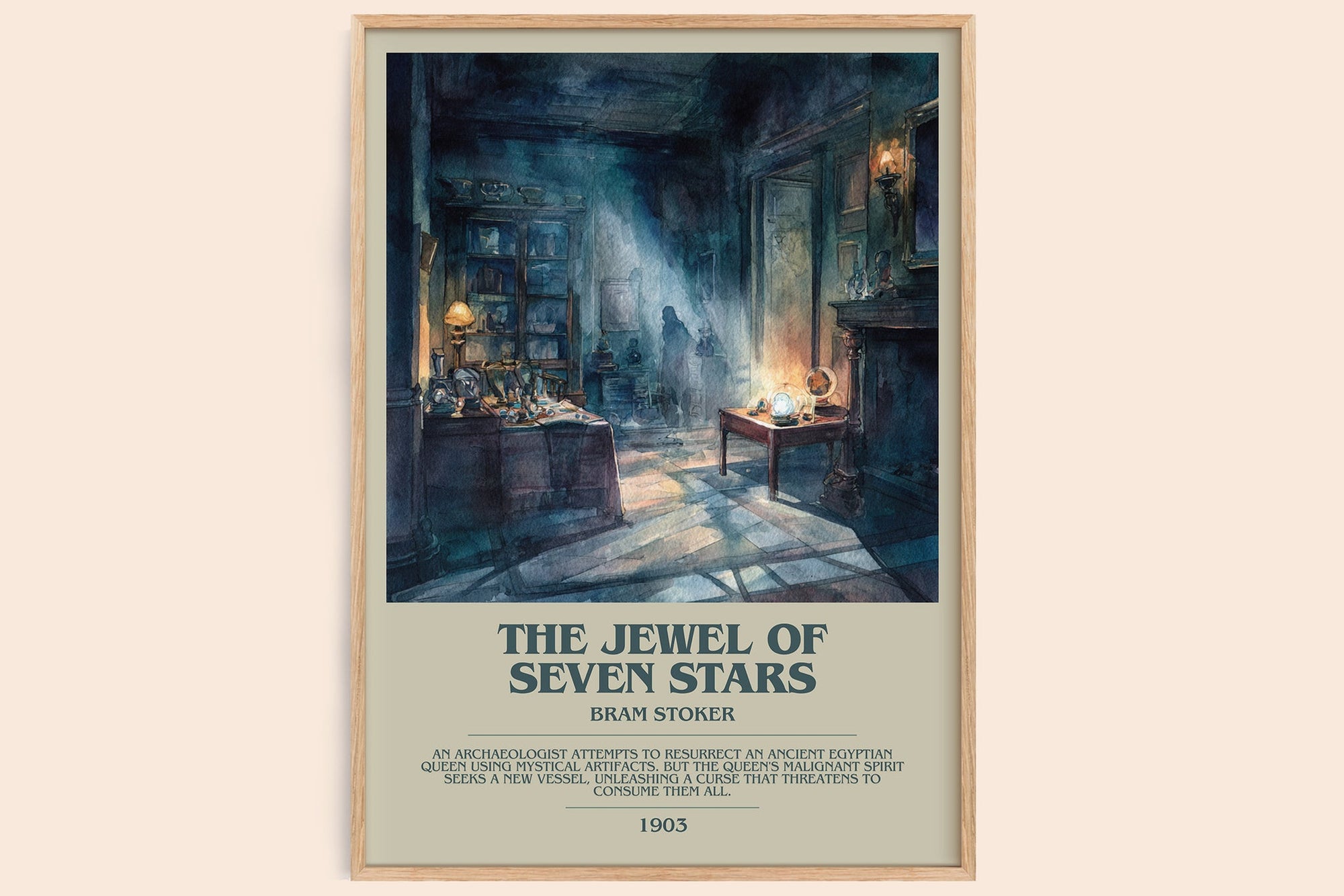 The Jewel Of Seven Stars bookish book poster by Bram Stoker – framed literary art print