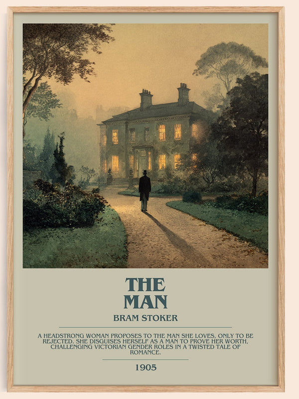 The Man bookish book poster by Bram Stoker – framed literary art print