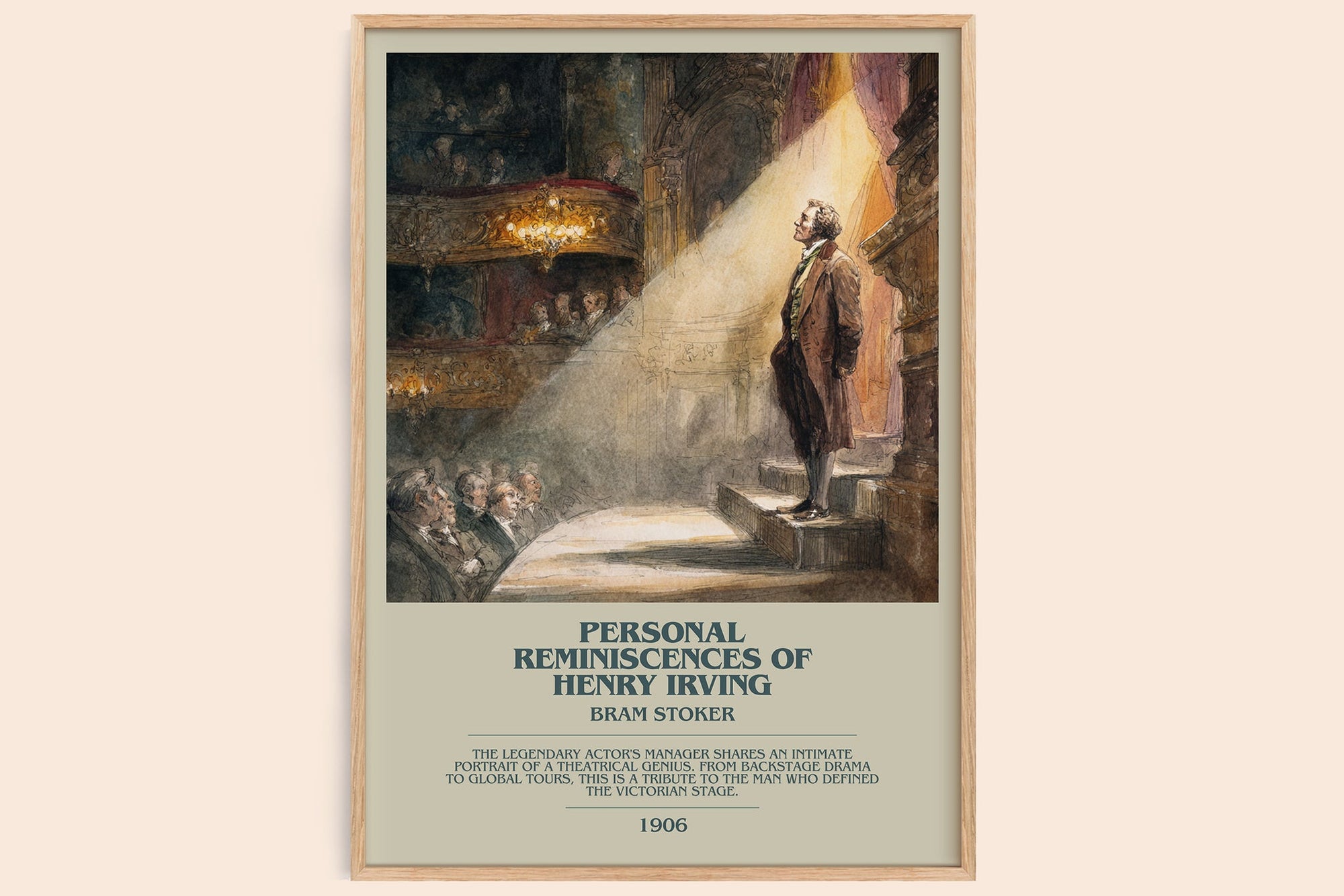 Personal Reminiscences of Henry Irving bookish book poster by Bram Stoker – framed literary art print