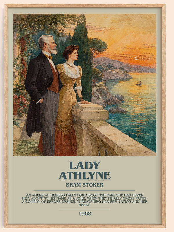 Lady Athlyne bookish book poster by Bram Stoker – framed literary art print