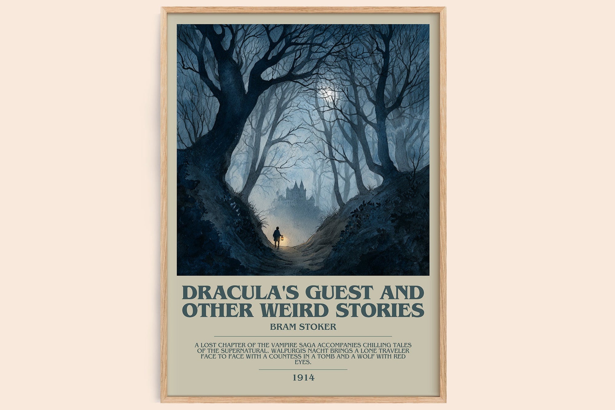 Dracula's Guest And Other Weird Stories bookish book poster by Bram Stoker – framed literary art print