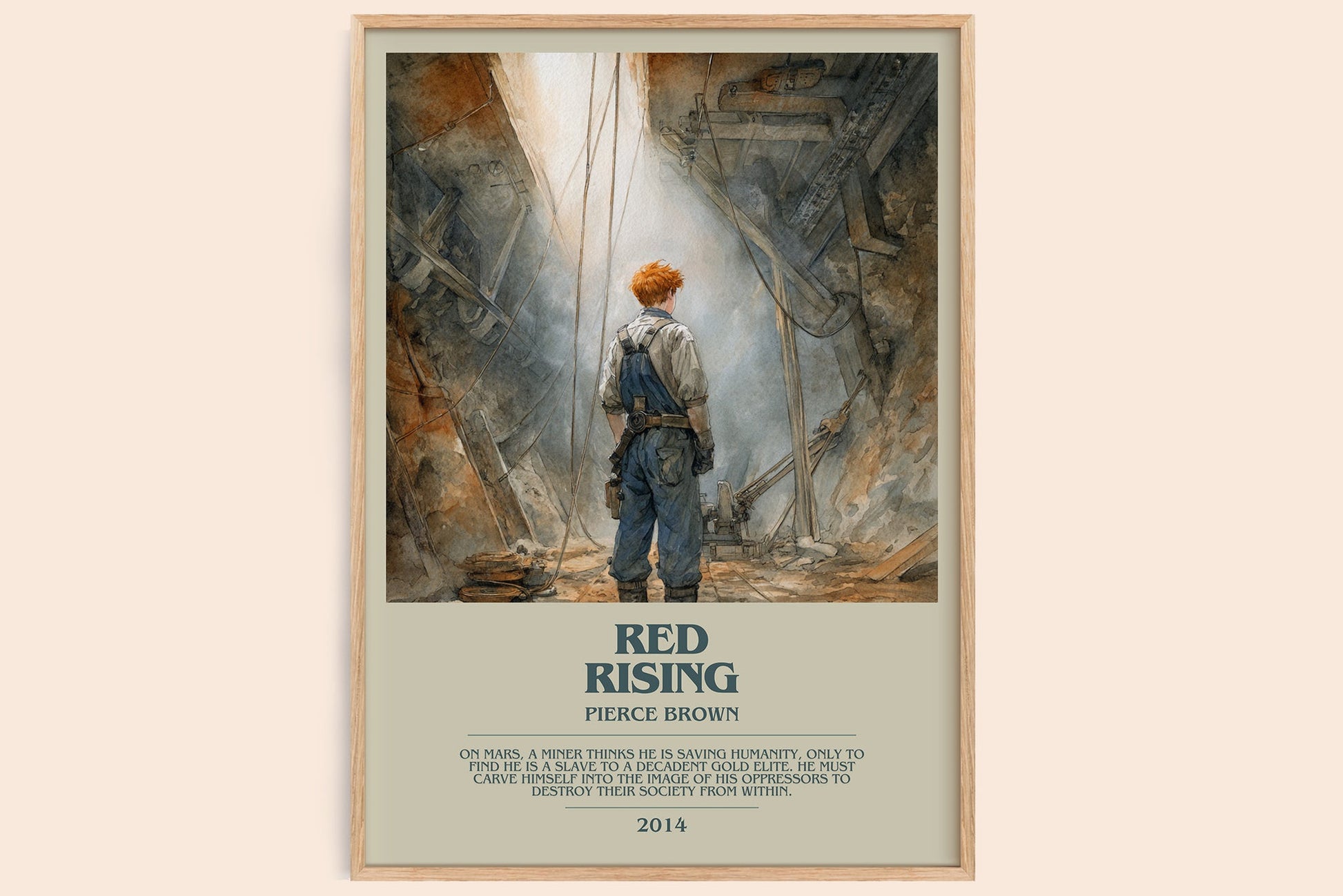 Red Rising bookish book poster by Pierce Brown – framed literary art print