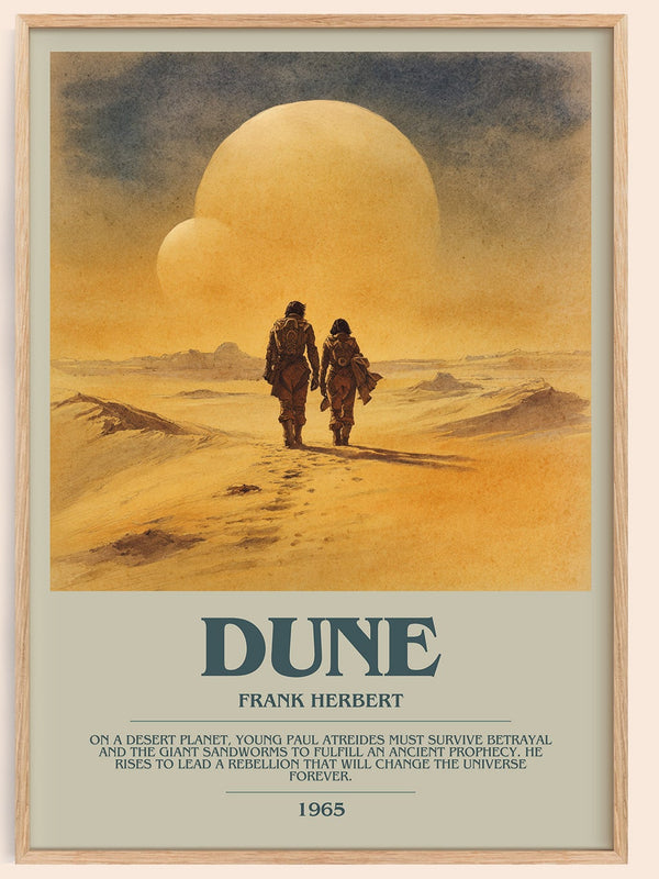 Dune bookish book poster by Frank Herbert – framed literary art print