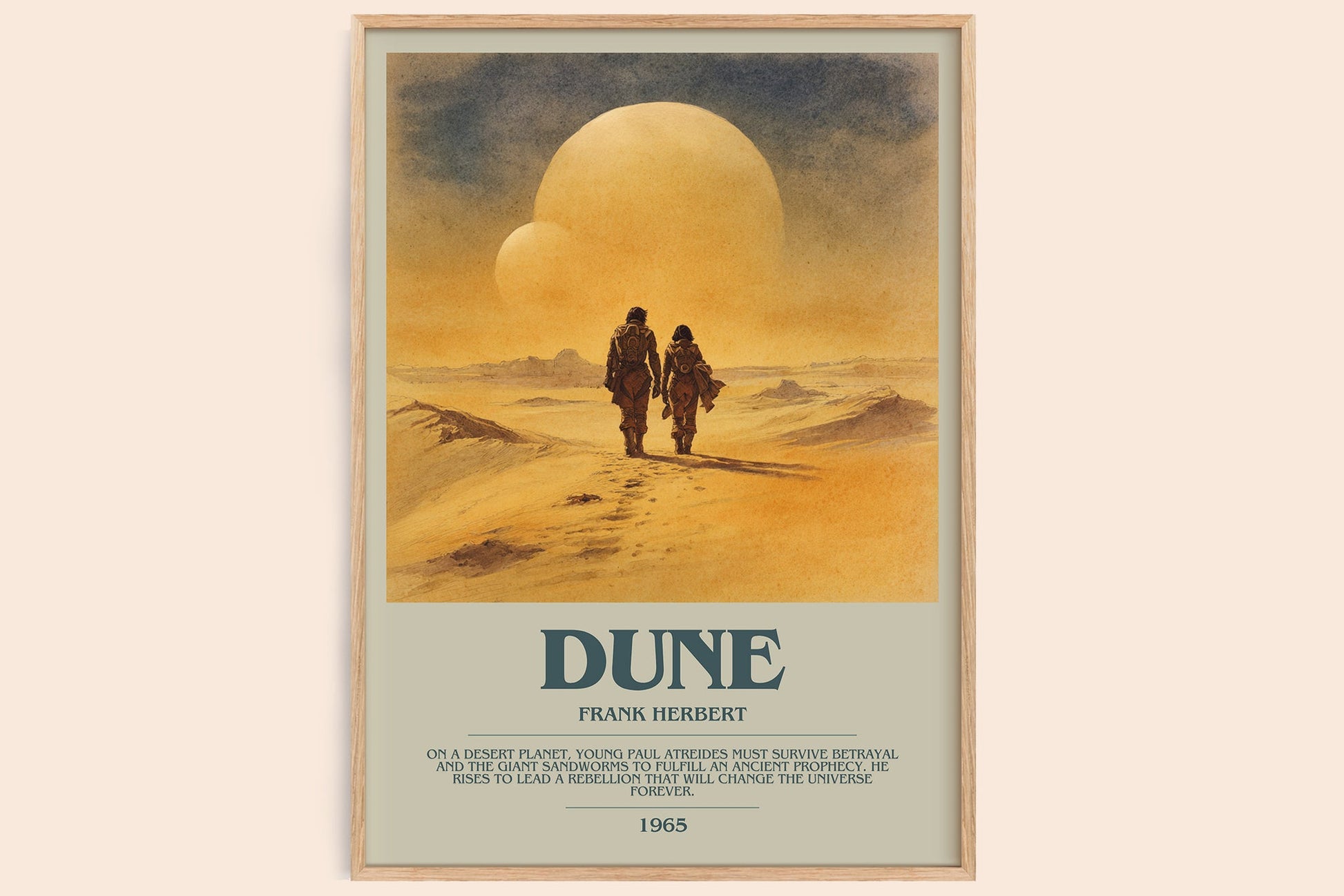 Dune bookish book poster by Frank Herbert – framed literary art print