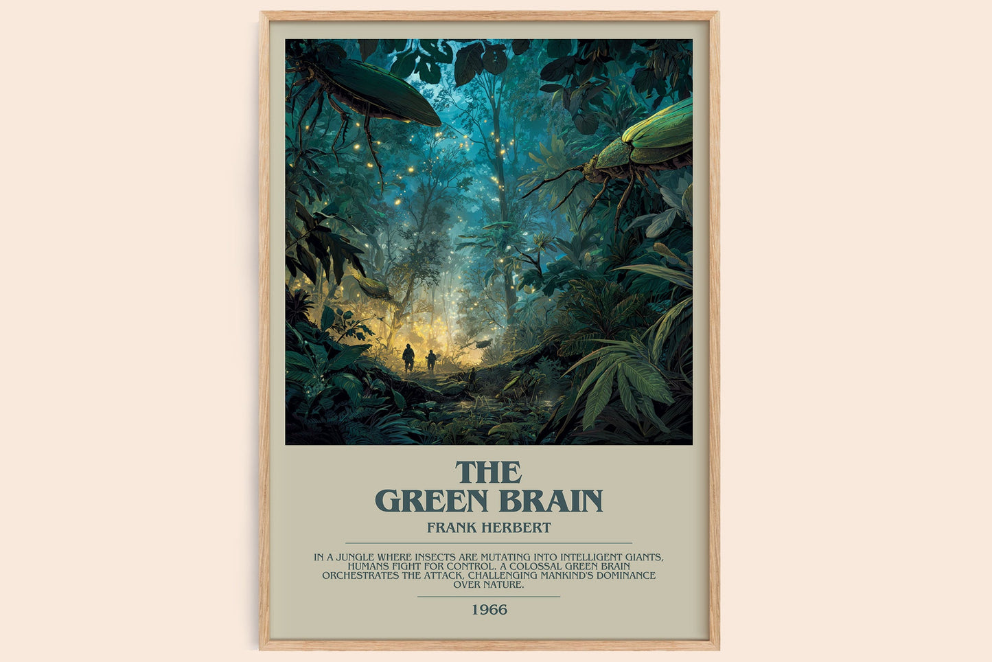 The Green Brain bookish book poster by Frank Herbert – framed literary art print