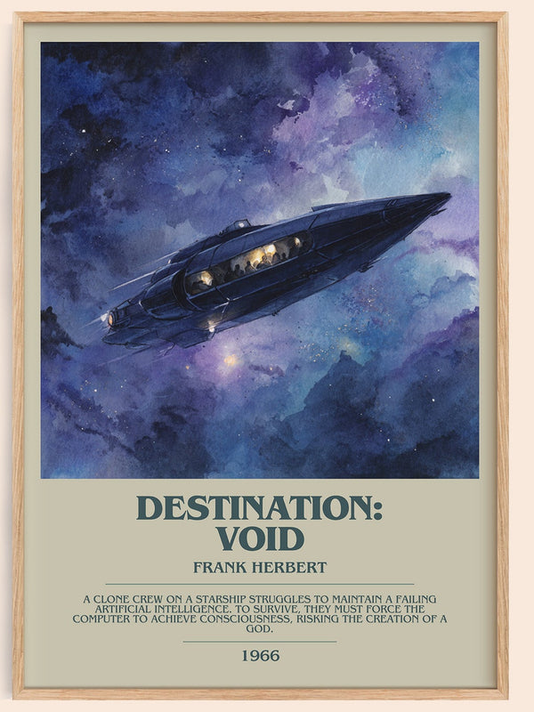 Destination: Void bookish book poster by Frank Herbert – framed literary art print