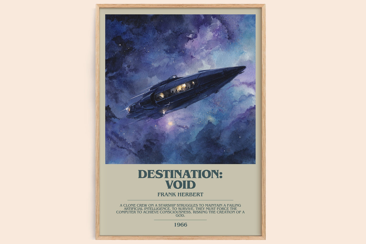 Destination: Void bookish book poster by Frank Herbert – framed literary art print