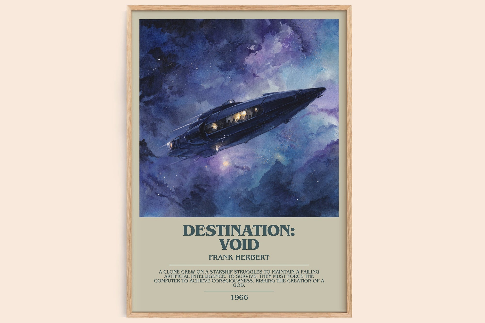 Destination: Void bookish book poster by Frank Herbert – framed literary art print
