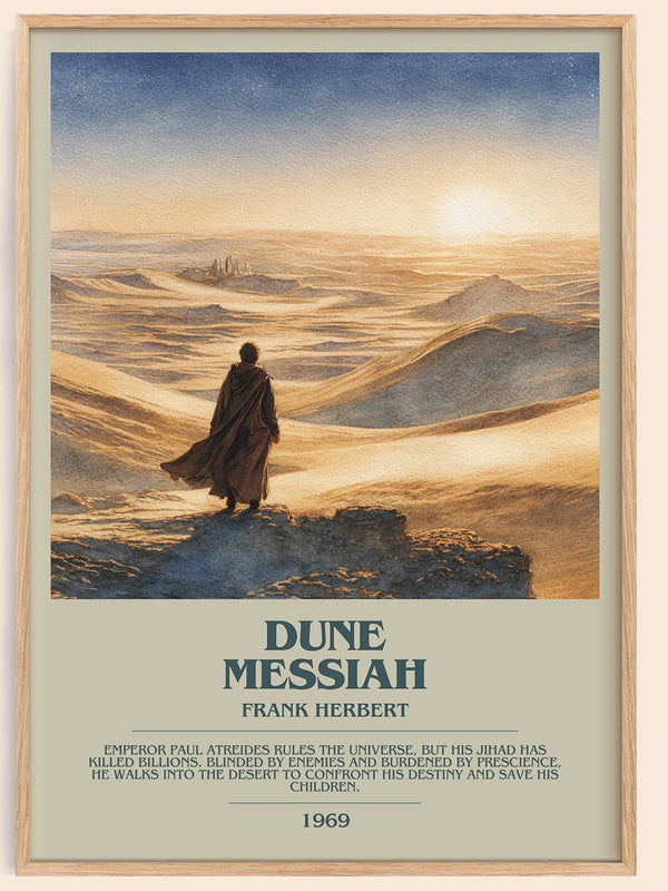 Dune Messiah bookish book poster by Frank Herbert – framed literary art print