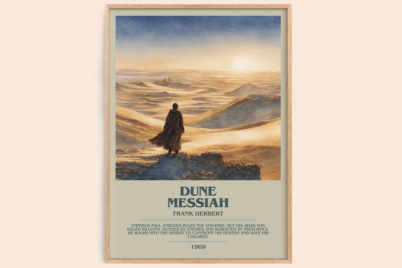 Dune Messiah bookish book poster by Frank Herbert – framed literary art print