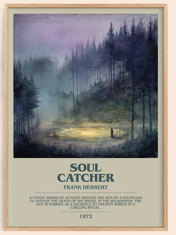 Soul Catcher bookish book poster by Frank Herbert – framed literary art print